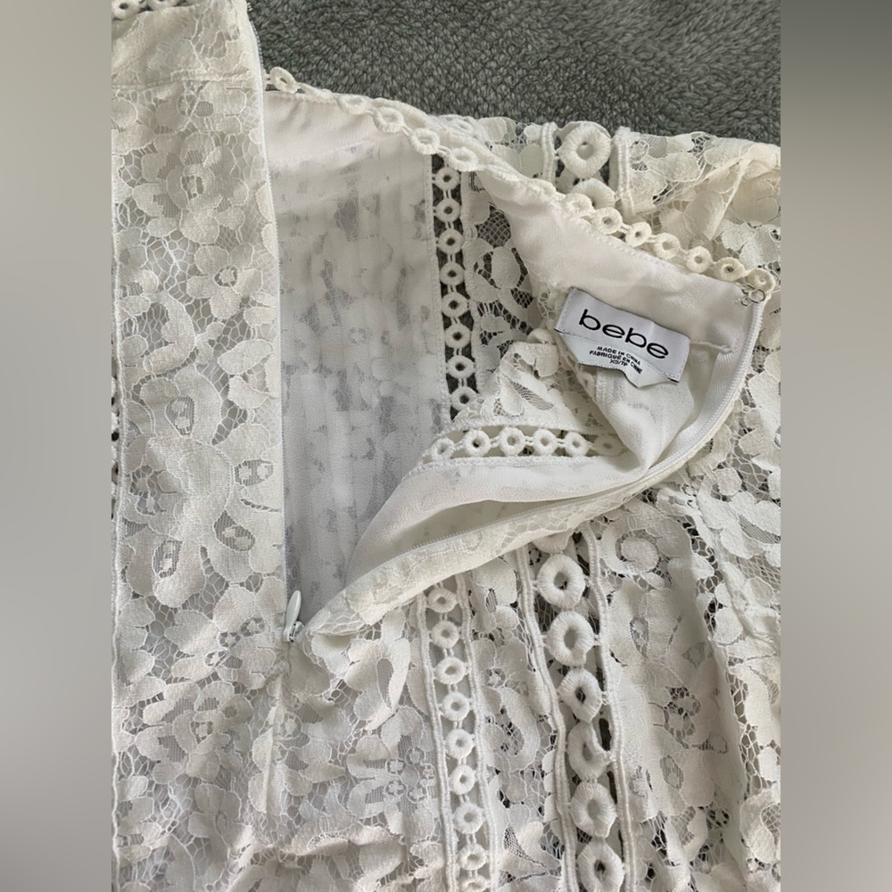 Bebe White Lace Detail Top - Picture 4 of 4